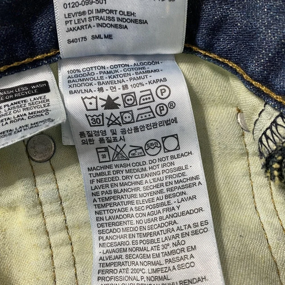 Levis‎ 569 Jeans Mens 42x30 Blue Denim Loose Straight Fit Distressed Dark Wash